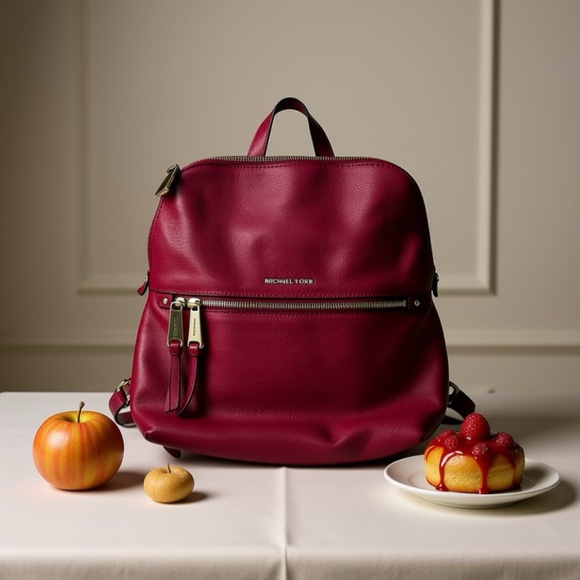 Michael Kors Raspberry Colored Backpack - Picture 7 of 10